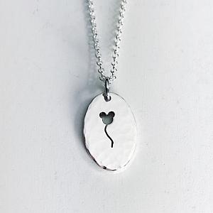 Mouse Balloon Necklace 1 - Sterling Silver
