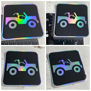 Jeep Girl Sign 2 Holographic Sticker