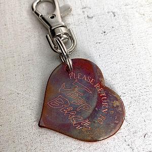 Please Return To Jeep Beach - Heart Copper Keychain