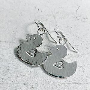 Earrings - Duck Earrings - Sterling Silver
