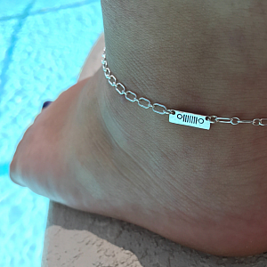 Jeep Bar Anklet - Sterling Silver Jeep Girl Jewelry