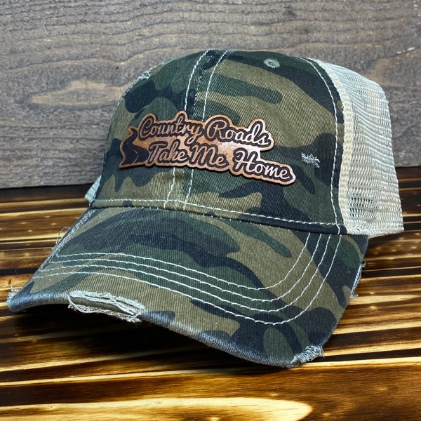Country Roads Leather Patch - Ponytail Hat