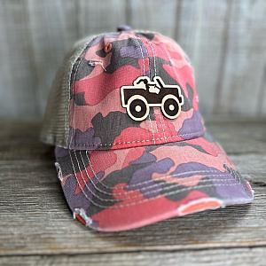 Off-Road Girl 2 Leather Patch Camo Ponytail Hat