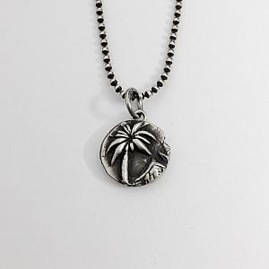 Palm Tree Necklace - Fine Silver Handmade Pendant
