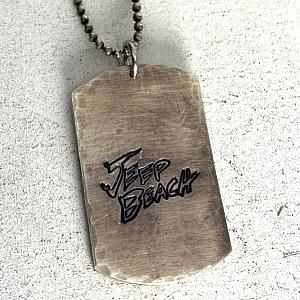 Jeep Beach Dog Tag - Sterling Silver Dog Tag Necklace