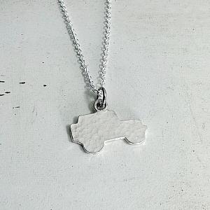 Jeep Silhouette Necklace - Sterling Silver Handmade Jewelry 2DN