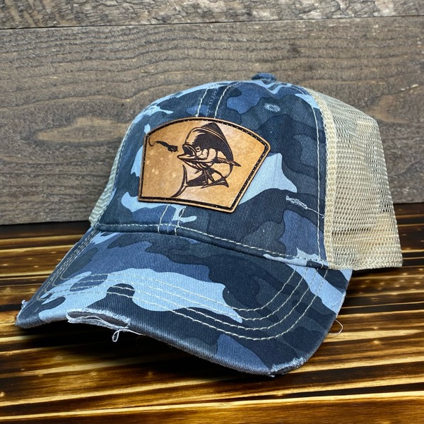 Dolphin (Mahi)  Leather Patch - Ponytail Hat