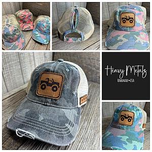 Off-Road Girl 1 Leather Patch Camo Ponytail Hat