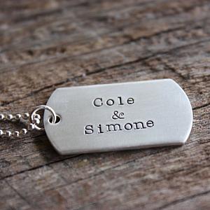 Dog Tag Necklace - SMALL Brushed Dog Tags