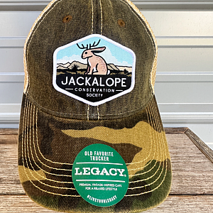 Jackalope Patch Hat - CAMO/Denim Legacy Favorite Trucker Hat