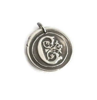 Vintage Inspired Silver Wax Seal Pendant - Pendant Only